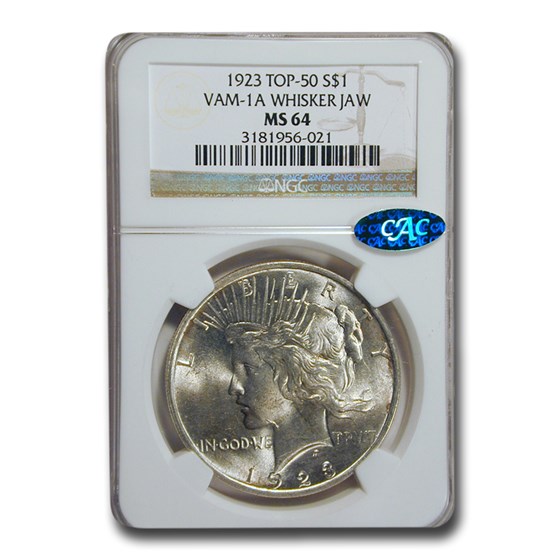 1923 Peace Dollar MS-64 NGC CAC (VAM-1A Whisker Jaw) 1923 Peace Dollar MS-64 NGC CAC (VAM-1A Whisker Jaw)